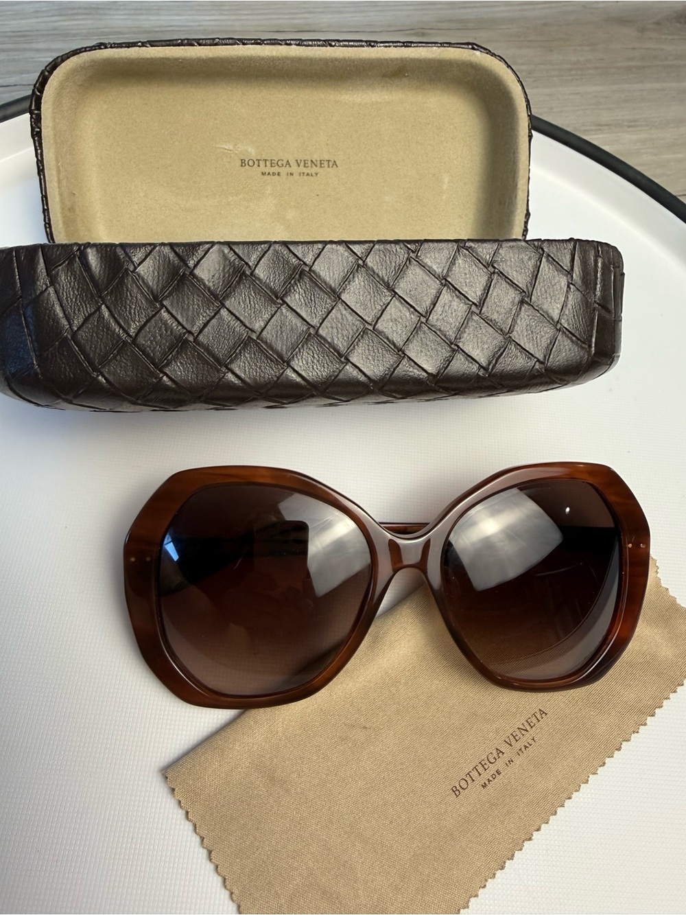 2014 Bottega Veneta Brown Gradient Oversized Women's Sunglasses